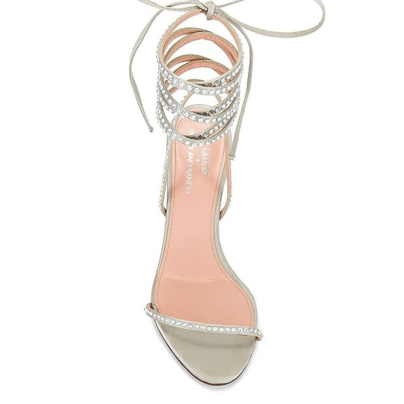 NEW Bronx and Banco X REVOLVE Anna Silver Rhinestone Vamp Heels Silver Size 8.5 - Picture 4 of 13